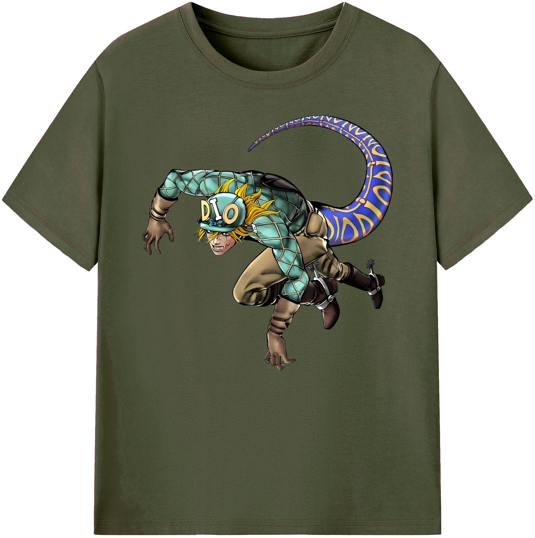 （画像用） ジョジョの奇妙な冒険 ディオ?ブランドー JoJo's Bizarre Adventure Dio Brando 綿100％ メンズ半袖Tシャツ｜肌触りやわらか＆通気性